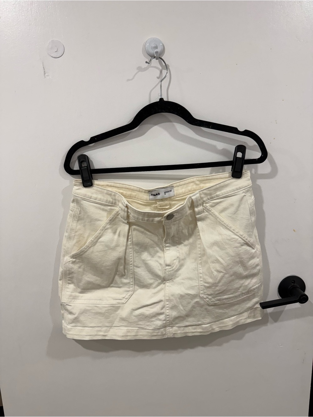 Tna Cream Mini Skirt with Front Pockets